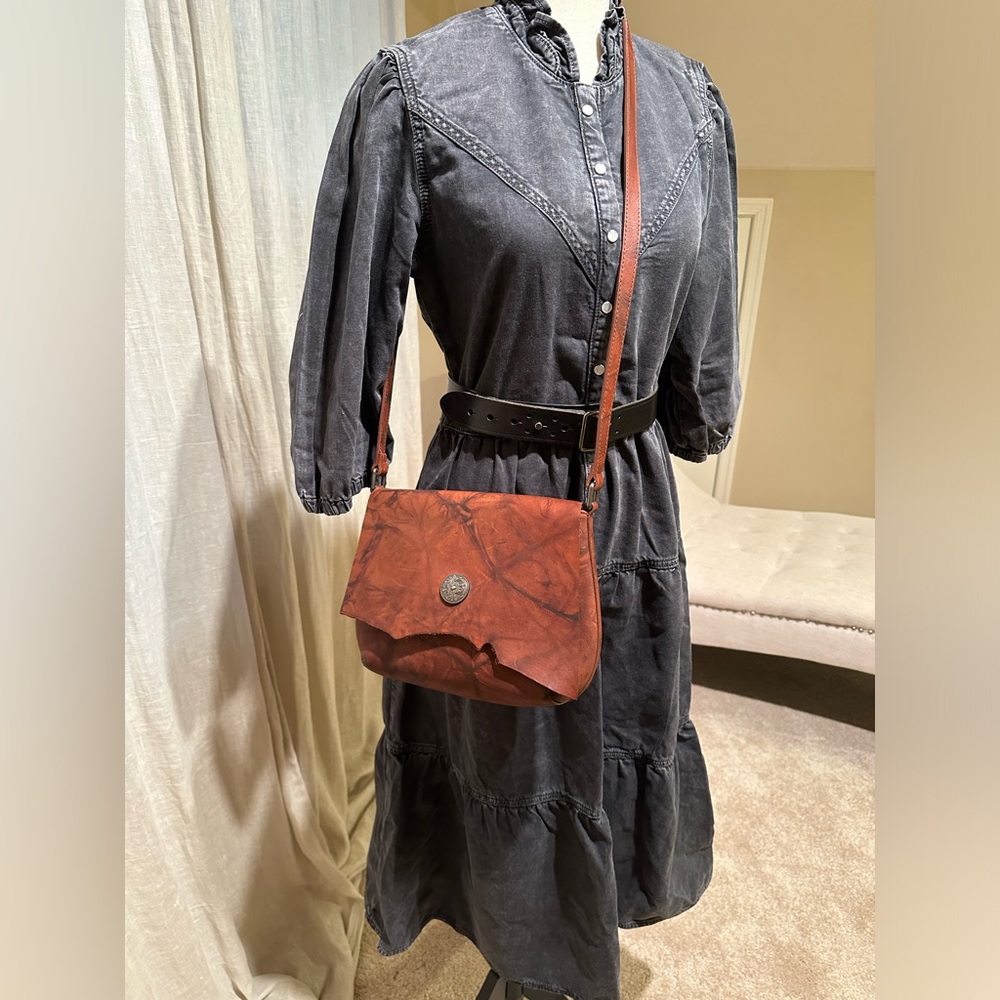 Ralph Lauren Double RL Rustic Brown Crossbody Bag